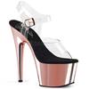 Pleaser - ADORE708 Sandale à bride à la cheville, Pole dance chaussures - Chaussures de pole dance - Noir/Rose Product image